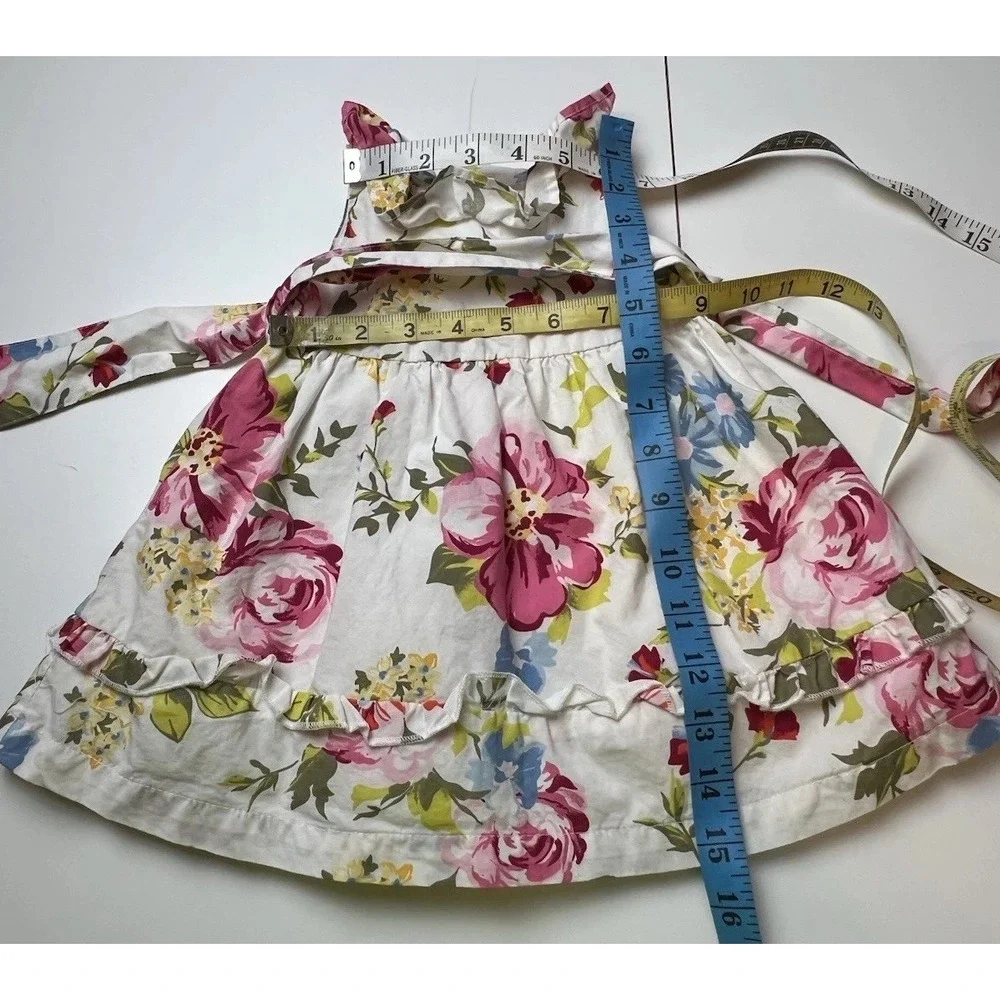 The Childrens Place 89 Dress Easter  Girls White Floral Sash Ruffle 6-9 Months